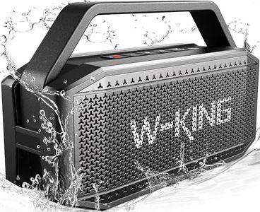 W-KING Portable Loud Bluetooth Speakers with Subwoofer, 60W(100W Peak) Outdoor Speakers Bluetooth Wireless Waterproof Speaker, Deep Bass/V5.0/40H Play/Power Bank/TF Card/AUX/EQ, Large for Party