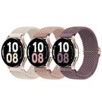 Knossen 20mm Watch Bands Compatible with Samsung Galaxy Watch 6 5 4 40mm 44mm, Galaxy Watch 6 4 Classic, Galaxy Watch 5 Pro, Galaxy Watch 3 41mm, Galaxy Active 2, 3-Pack Galaxy Watch 5 Bands for Women Men (3Pack-Starlight/NuePink/SmokeViolet)