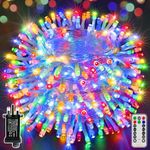 Ollny Christmas Decorations Fairy Lights - 40m 400LED Outdoor Christmas Tree Lights Xmas String Lights/8 Lighting Modes Cluster Bedroom Garden Window Garland Outside Lights Mains Powered(Multicolor)