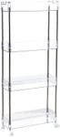 Chris.W Slim Storage Cart 4 Tier with Wheels, Clear Bathroom Cart Organizer, Mobile Shelving Unit Rolling Utility Cart, Slide Out Organizer for Kitchen, Bathroom, Laundry, Narrow Places, Office- 5.2"W