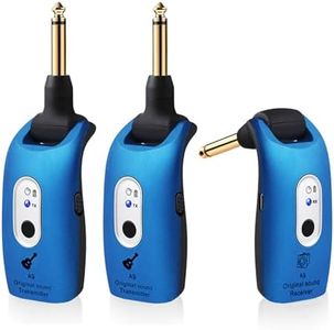 INGPARTNER A9 Wireless Guitar System 2.4GHz Built-in Rechargeable Lithium Battery 270°Rotate Audio Wireless Transmitter Receiver for Guitar Bass Violin Keyboard Electric Instruments (1C-NRJ0-646R)