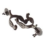 Horse Spurs, 1 Pair Carbon Steel Vintage Cowboy Boot Spurs with Cow for Equestrian Horse Training, 6.1 X 4.3in, Brown, SP8207