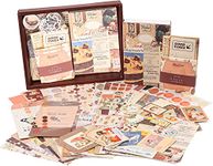 RANUR 346pcs Vintage Aesthetic Scrapbook Kit with Stickers, Art Bullet Junk Journal Kit with Journaling or Scrapbooking Supplies Journal Planners Paper Stickers Craft Notebook Collage (Brown)