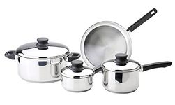 Kinetic Kitchen Basics Series Stainless Steel Cookware Set with Lids 12000, 7-Piece