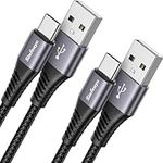 2Pack 2M USB C Charger Cable,3A Fast Charging Type C Phone Lead for Samsung Galaxy S22 S23 S21 S20 S10 S9,A10 A12 A72 A54 A53 A42 A34 A33 A14,Z Flip 5/4/3,Google Pixel 8/7/6 and iPhone 15 Pro Max