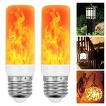 CECOMBINE LED Flame Effect Light Bulb, Flame Light Bulb 4 Lighting Modes 5W E27 Flame Bulb Decorative Flame Light Bulbs for Halloween Party Christmas Dancing Garden Decorative Lighting (2 Pack)