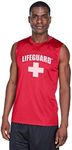 LIFEGUARD Officially Licensed Mens Performance Active Muscle Tank Moisture Wicking (XL) Red