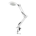 5Inch Magnifying Glass with Light and Clamp, Adjustable Metal Swing Arm Magnifying Desk Lamp, Stepless Dimming, 3 Color Modes, LED Lighted Magnifier Light for Reading/Crafts/Close Work