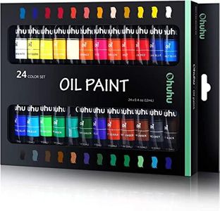 Oil Paint Set, Ohuhu 24 Color Oil-Based Artists Paints Tubes Oil Painting Set, 12ml x 24 Tubes, For Art Class, Beginner, Students, Art Gift Choice for DIY Art Gift