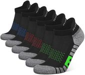 Closemate 6 Pairs Ankle Athletic Running Trainer Socks for Men Ladies Women Low Cut Wicking Sport Cushion Tab Mens Socks (9-12, 2Red2Blue2Green)