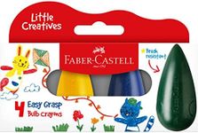 Faber-Castell Little Creatives Easy Grasp Bulb Crayons – Pack of 4 (37-122604), Multicolor