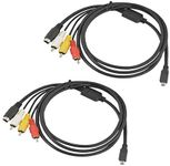 Optimal Shop 5 Feet/1.5M AV Cable for Sony Handycam Mini DV and DVD Camcorders-Black (2 Pack)