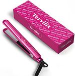 Terviiix Mini Flat Iron for Travel, 1/2'' Small Hair Straightener, Small Flat Irons for Short Hair/Bangs, 0.5'' Portable Ceramic Straightening Irons, Dual Voltage, Pouch Included, Compact Size, Pink