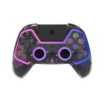 Cosmic Byte Quantum Gamepad Dual Model Bluetooth+ Wired for PS4, PC, iOS, Android, Nintendo Switch, Hall Effect Triggers and Joystick, Touchpad, Speaker, 1000mAH Battery (Transparent Black)