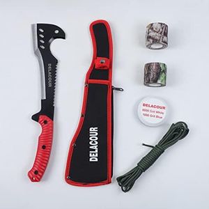 Delacour- Multi-Use Axe MacheteMachete with Nylon Sheath - Survival Machete Ideal for Camping, Fishing, Hunting, Bushcraft - Perfect Brush Axe for Surveying- Gardening Camp Outdoor