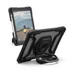 URBAN ARMOR GEAR UAG Designed for iPad 10.2" 9th/8th Gen 2020-2021 Case w/Built-in Screen Protector, Kickstand & Hand Strap Rugged Transparent Clear Military Grade Protective Cover Plasma Ice/Black