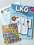 LKG Activity Worksheets For Kids + Free Sticker | Covers English, Maths, EVS, General Awarness & Lifeskills | For 3 - 5 year kids | Engaging Curriculum Based Worksheets | By Learning Dino