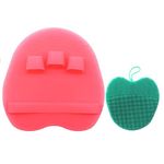 Pure Silicone Body Brush Shower Scrubber Gentle Exfoliating Bath Shower Tool, with Super Soft Manual Facial Cleansing Brush