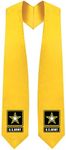 US Army Graduation Stole - Length & Width Fits All Body Types - Embroidered US Army Patch - Premium Quality Graduation Stoles