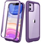 Diaclara iPhone 11 Case, 360° Full Body with Built-in Screen Protector Touch Sensitive, Shockproof Soft TPU Bumper Phone Case Clear Designed for iPhone 11 6.1" - Purple