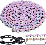 YBEKI Bike Chain 6/7/8/910/11 Speed Bicycle Chain 116 Links (6/7/8 Speed, Multicolour, 1)