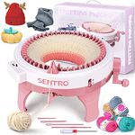 Knitting Machine 48 Needle with Row Counter, DIY Rotating Double Knitting Loom Machine, Knit Loom Machine Kit with Two Weaving Methods for Adult Child Gift Hats Scarves Gloves Socks