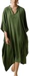 YouKD Women's Long Kaftan Bohemian Beach Swimsuit Cover Up Dress Plus Size Robe