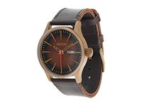 Nixon Men's A105 Sentry 42mm Stainless Steel Leather Quartz Movement Watch, Bronze/Black, One Size, Sentry Leather