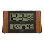 La Crosse Technology Atomic Digital Clock with Temperature and Moon Phase, Cherry, 11.1" L x 1.14" W x 6.61" H