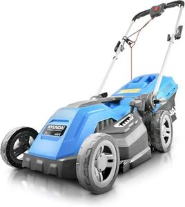 Hyundai 15'' / 38cm 1600w Electric Lawnmower with Rear Roller, Mulching Feature, 40 Litre Collection Bag, 5 Cutting Heights, 3 Year Warranty