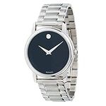 Movado 2100014 Museum Black Dial Silver Stainless Steel Swiss Quartz Mens Watch