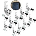 10 Sets Cabinet Lock 16MM Cam Lock Cupboard Locks with 2 Keys Drawer Lock Letter Box Lock Security Post Box Lock Zinc Alloy Cabinet Lock for Showcase Tool Box Mail Box