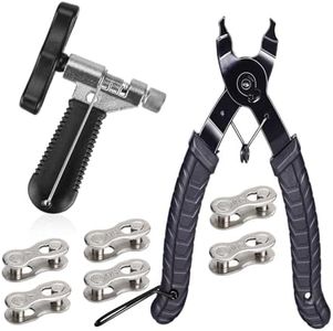 Bike Chain Removal Tool – Bicycle Chain Repair Kit – Bike Link Plier, Chain Breaker Splitter Tool, Links – Easy to Use – Quick Fix – Premium Tool Kit for Cyclists (w/ 6 Pairs Links)