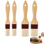 4Pcs Pastry Brushes Basting Brush Food Brush Pastry Brushes for Baking BBQ Cooking Brush for Bread Dough Egg Wash Brush Baking Cooking BBQ Kitchen Party Cake Cooking