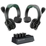 Hollyland Solidcom SE PRO 2-Users Wireless intercom Headset System, Wireless Communicate Headset with 1.9GHz 10 worktime, 400m, Noise Cancellation, 1.9GHz for Filming, Live-Show, Video Production