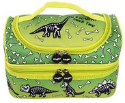 Fringoo® Multi-Compartment Kids Lunch Bag Thermal Insulated Cooler Bag School Nursery Double Decker Food Snacks Carrier (Dinosaur Lunch Time)