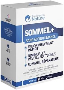 Prescription Nature - SOMMEIL + - Complément Alimentaire pour Mieux Dormir - Mélatonine (1,90 mg) + Complexe de Plantes - Apaisant, Sommeil Naturel et Réparateur - Fabrication Française - 60 Gélules