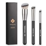 TEOYALL Kabuki Brush Set, 3 Size Angled Foundation Brush Under Eye Concealer Brush Contour Brush with Dense Synthetic Bristle