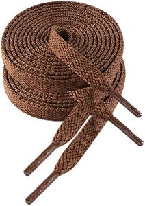 VSUDO 2 Pairs 32" Brown Flat Sneaker Shoe Laces 5/16" Flat Shoelaces for Adult & Kid Sneakers or Athletic Shoes (2Pairs-Brown-80CM)