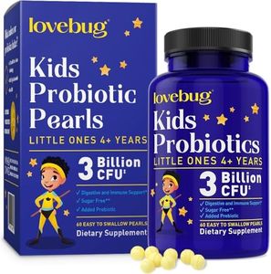 lovebug PROBIOTICS for Kids | Multi-Strain 3 Billion CFU | Constipation & Stomach Discomfort | Sugar Free | Ages 6+