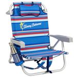 Tommy Bahama 2 Pack Backpack Beach Chair 5 Position Chair, Including Lay Flat (Blue Stripes)