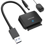 WAVLINK SATA to USB 3.0 Hard Drive Cable, 5Gbps USB3.0 to Sata Cable Support UASP, External Hard Drive SATA I/II/III Connector for 2.5, 3.5 inch HDD SSD Data up to 18TB - Include 12V/2A Power Adapter