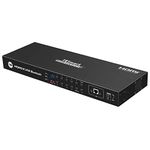 TESmart KVM Switch HDMI 16 Port, Support Hotkey, Button, RS232, IP or IR Remote Control, Auto Scan, UHD 4K 30Hz, EDID, USB 2.0 Hub, Rackmount, 16 Computers Share 1 HD Monitor Switcher Box with Cables