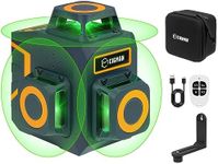 CIGMAN Green Laser Level 360, Switchable Self Leveling Laser Level, Line Level Tool 30M (Up to 50M with Detector), Type-C Port Rechargeable Battery Built-in, Remote Controller, Rotary Magnetic Bracket