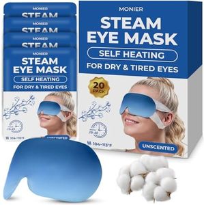 Steam Eye Mask for Dry Eyes | Self Heating Warm Compress for Eyes | Disposable Heated Eye Mask for Sleep, Spa, Travel Essentials & Relaxation Gifts for Women & Men (Unscented, 20 Pack)