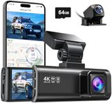 REDTIGER F7N 4K Dual Dash Cam with 64GB Card, Built-in WiFi GPS Front 4K/2.5K and Rear 1080P Dual Dash Camera for Cars,3.18 inch Display,170 Deg Wide Angle Dashboard Camera Recorder,Support 256GB Max