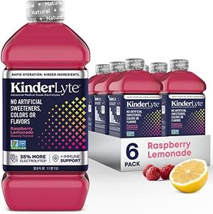 KinderLyte Advanced Clean Hydration | Electrolyte Drinks with 35% More Electrolytes and PreMax Prebiotic (Raspberry Lemonade, 6-Pack)