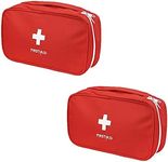 First Aid Bag - First Aid Kit Bag Empty for Home Outdoor Travel Camping Hiking, Mini Empty Medical Storage Bag Portable Pouch (2 Pieces Red Bag)