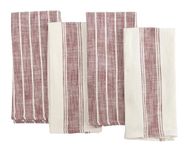 KAF Home Natural Rustic Farmhouse Slubbed Kitchen Towel | 100% Cotton Dish Towel, 18 x 28 Inches | Soft and Absorbent | Set of 4 (Wine, 18 x 28-4 Pack)