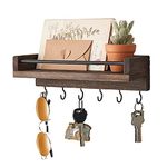 Mkono Key Holder for Wall Small Key Rack with 6 Hooks Decorative Display Keys Hanger Organizer Mail Holder for Hallway Entryway Living Room Office Home Decor